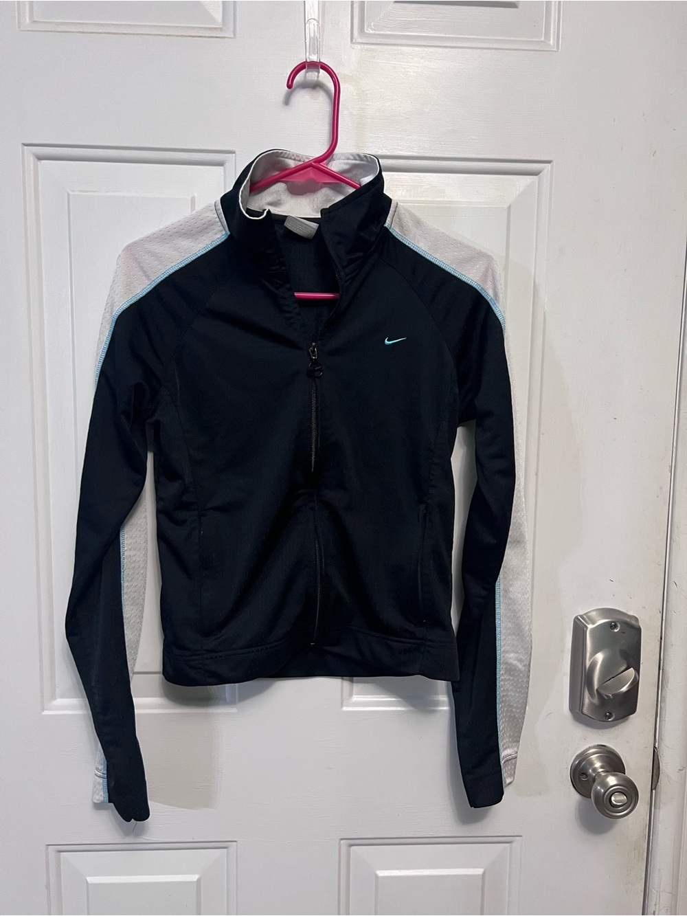 Nike Women’s Dri-FIT Track Jacket Small S Black Gray Turquoise Full Zip